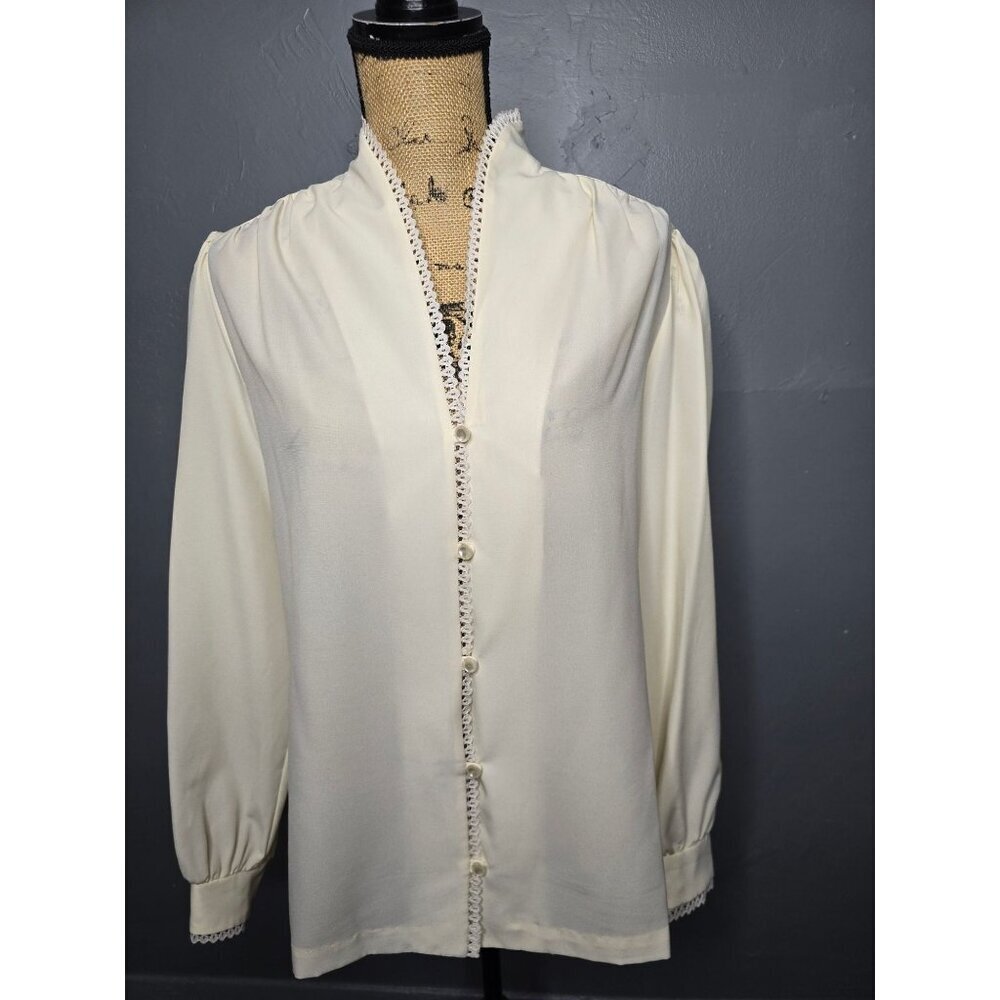 Vintage Lee Mar Pageant Cream Button Down Shirt